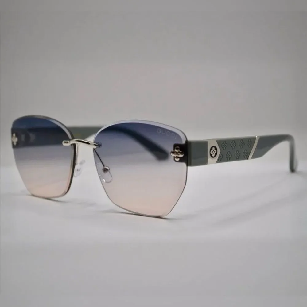 Gucci Women’s Sunglasses | Silver & Grey-Blue Frame | Blue-Brown Gradient Lens - Picture 10 of 16